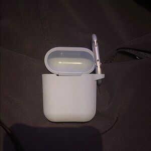 White AirPods Case with Clip